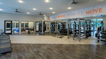 The gym at the apartments for rent